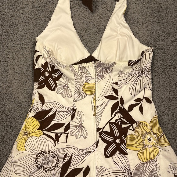 Y2K Babydoll Halter Dress Womens Medium White Floral Ruffle Empire Layered Fairy - Picture 10 of 13